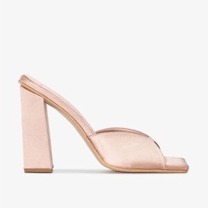 Gia Borghini x RHW Pink Rosie Heeled Mules Size 37 Great Condition